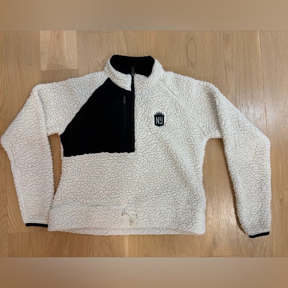 Antigua Kids Sherpa Jacket - Black and Cream